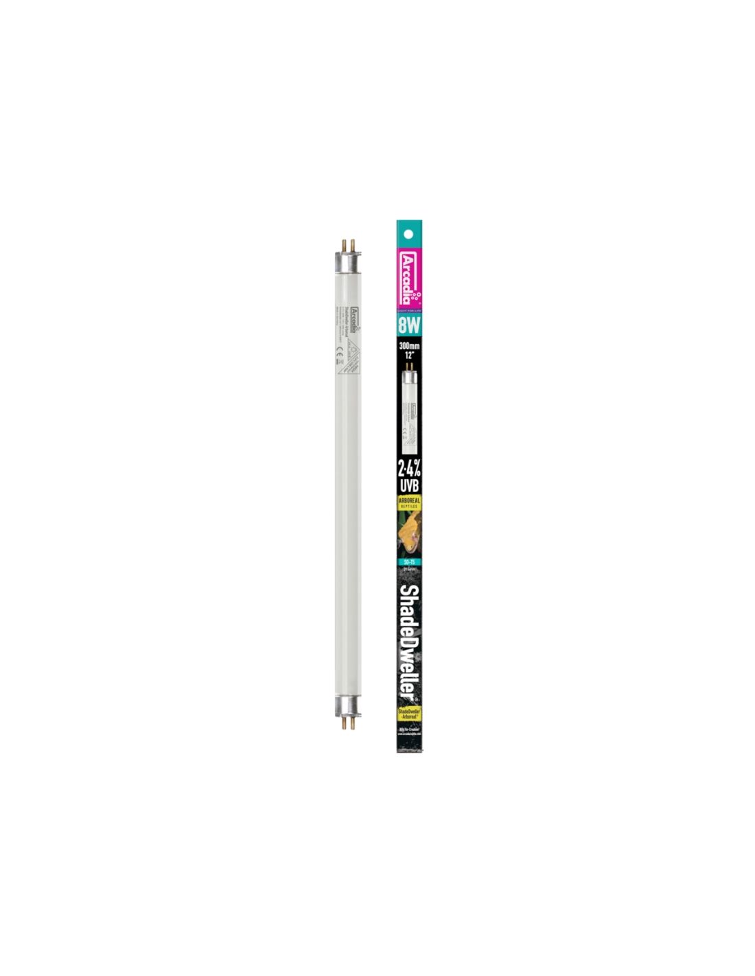 Neon terariu pentru specii arboricole, Arcadia ShadeDweller UV Lamp, 2.4% UV-B, 8W, Arboreal