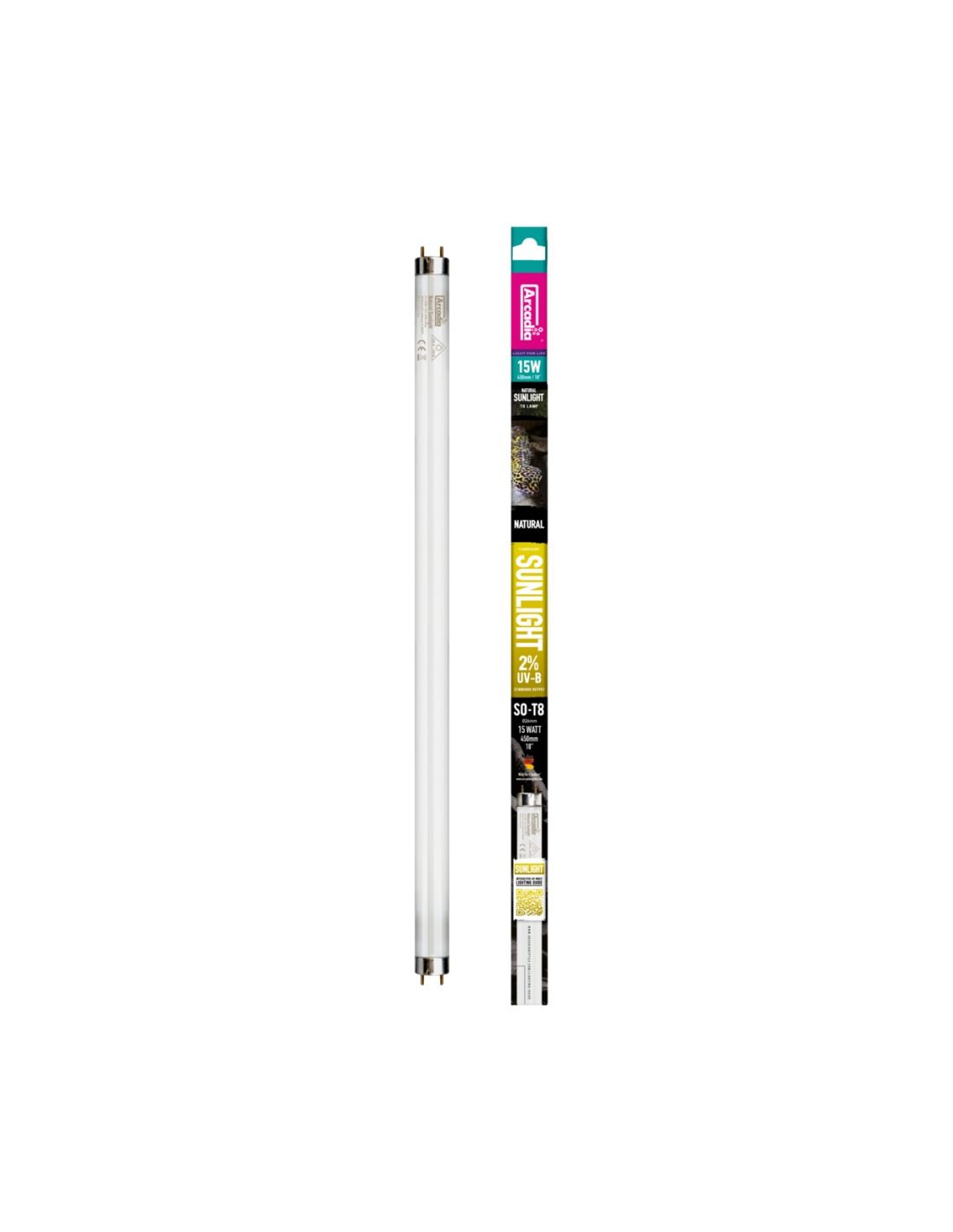 Neon terrárium, Arcadia természetes napfény, 2% UVB, 45 cm 15W