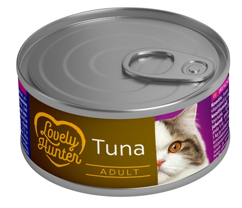 Nedves eledel felnőtt macskáknak tonhal alapú, Lovely Hunter felnőtt tonhal, 85 g, konzerv