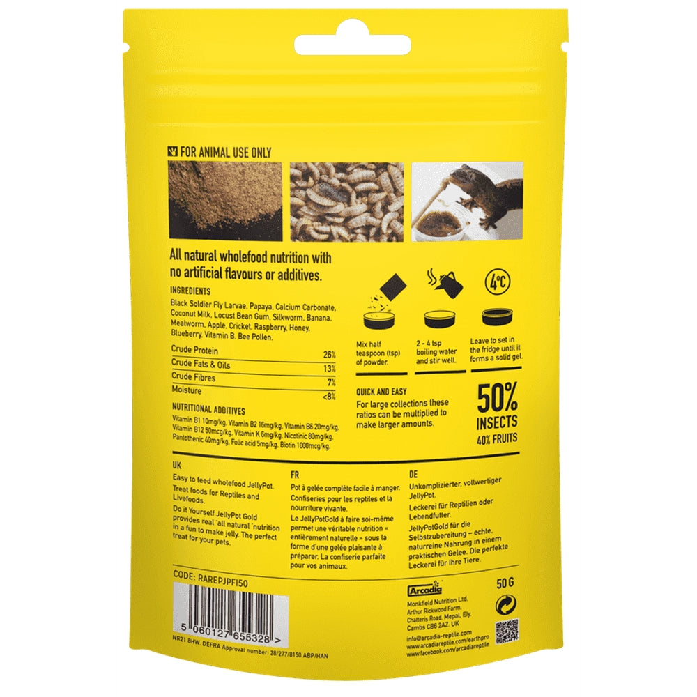Táplálék hüllőknek Arcadia FruityInsectGold, visszazárható zacskó 50g