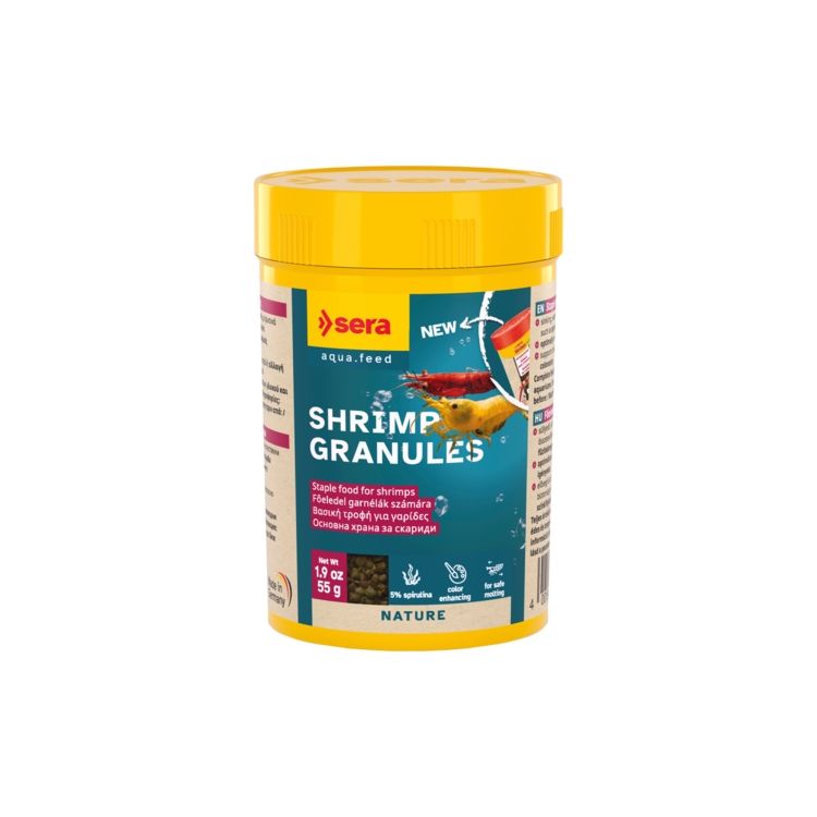 Táplálék garnélarák számára spirulinával és égertobozokkal, Sera Shrimps Nature 55g/100ml