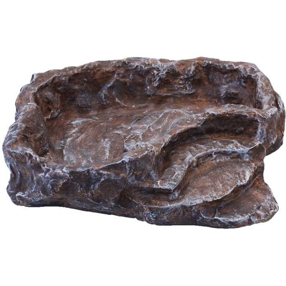 Recipient din rasina pentru hranirea reptilelor, Komodo Terraced Dish Brown (resin) small