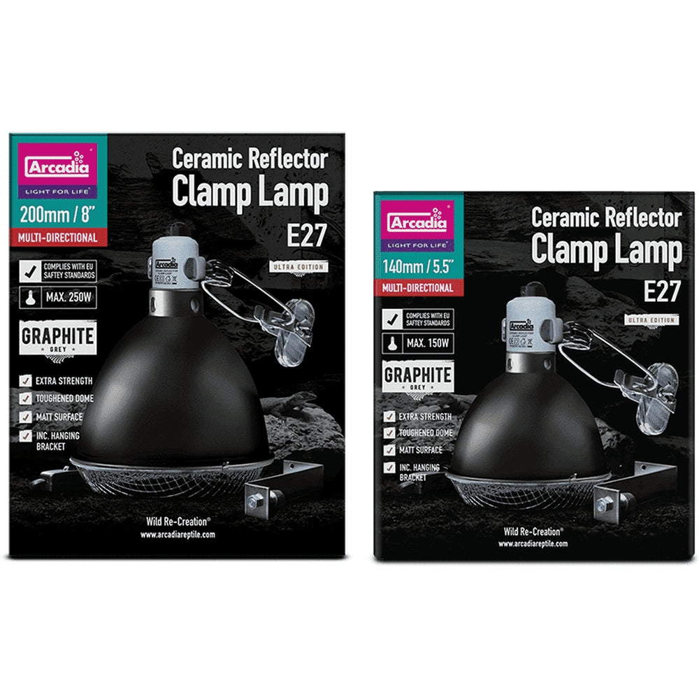 Reflektor lámpa bilincs típusú eszközzel, Arcadia Ceramic Reflector Clamp Lamp Graphite grey, E27, 140 mm