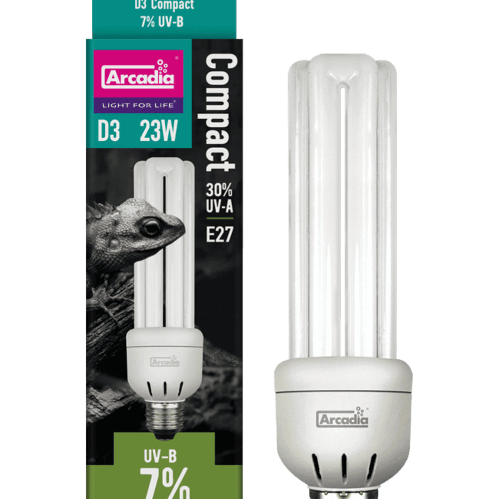 Bec cu UVB 7%, Arcadia E27 D3 Compact bulb 23W 30% UVA