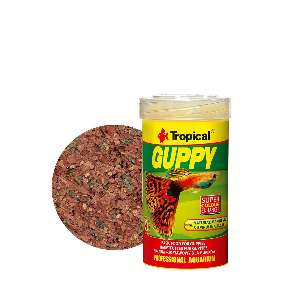 Guppy tropical kiegyensúlyozott és teljes táplálék a guppik számára,