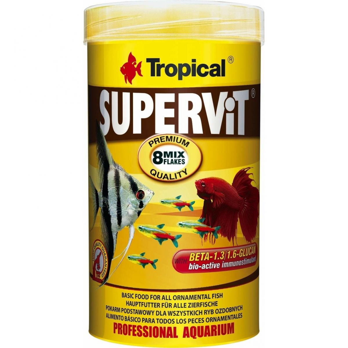 Táplálék pehely formájában mindenevő halaknak, Tropical Supervit Flakes, 50g/250ml