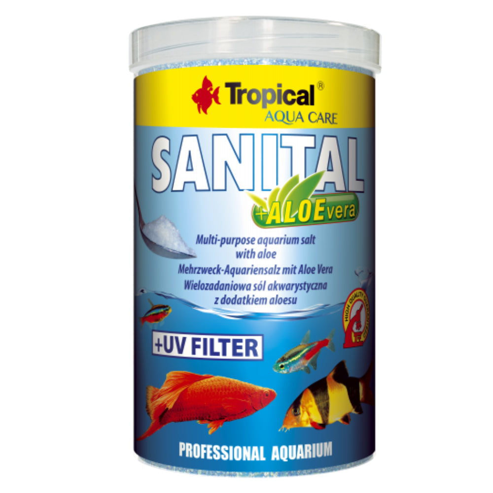 Só akváriumok kondicionálásához, Tropical Sanital + Aloevera, 1000 ml/1,2 kg