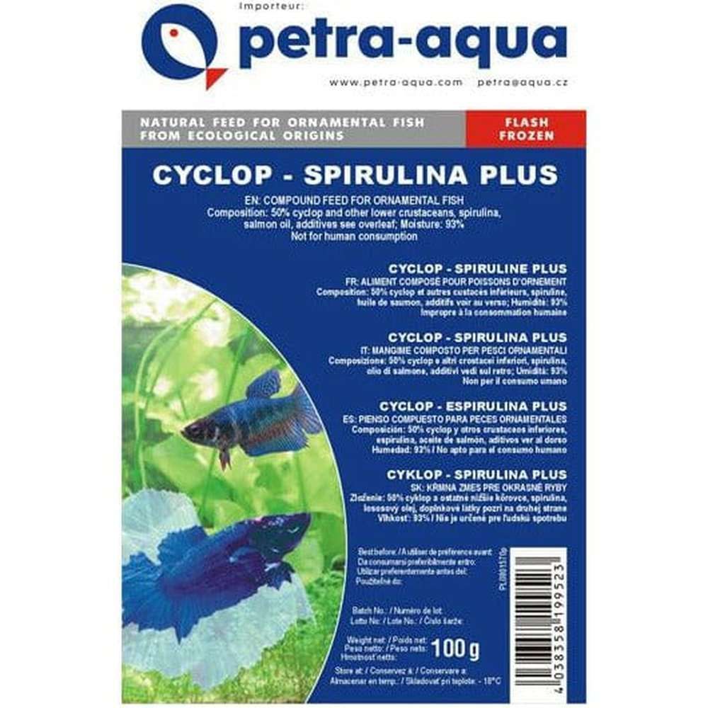 Hrana congelata pentru pesti ornamentali, CYCLOPS SPIRULINA PLUS, blister 100 g