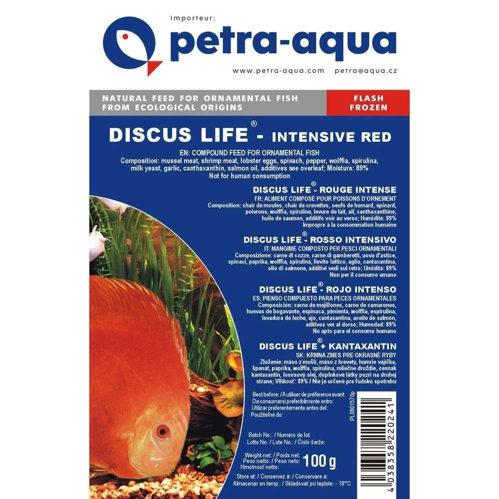 Fagyasztott eledel díszhalaknak, DISCUS LIFE INTENSIVE RED, 100 g