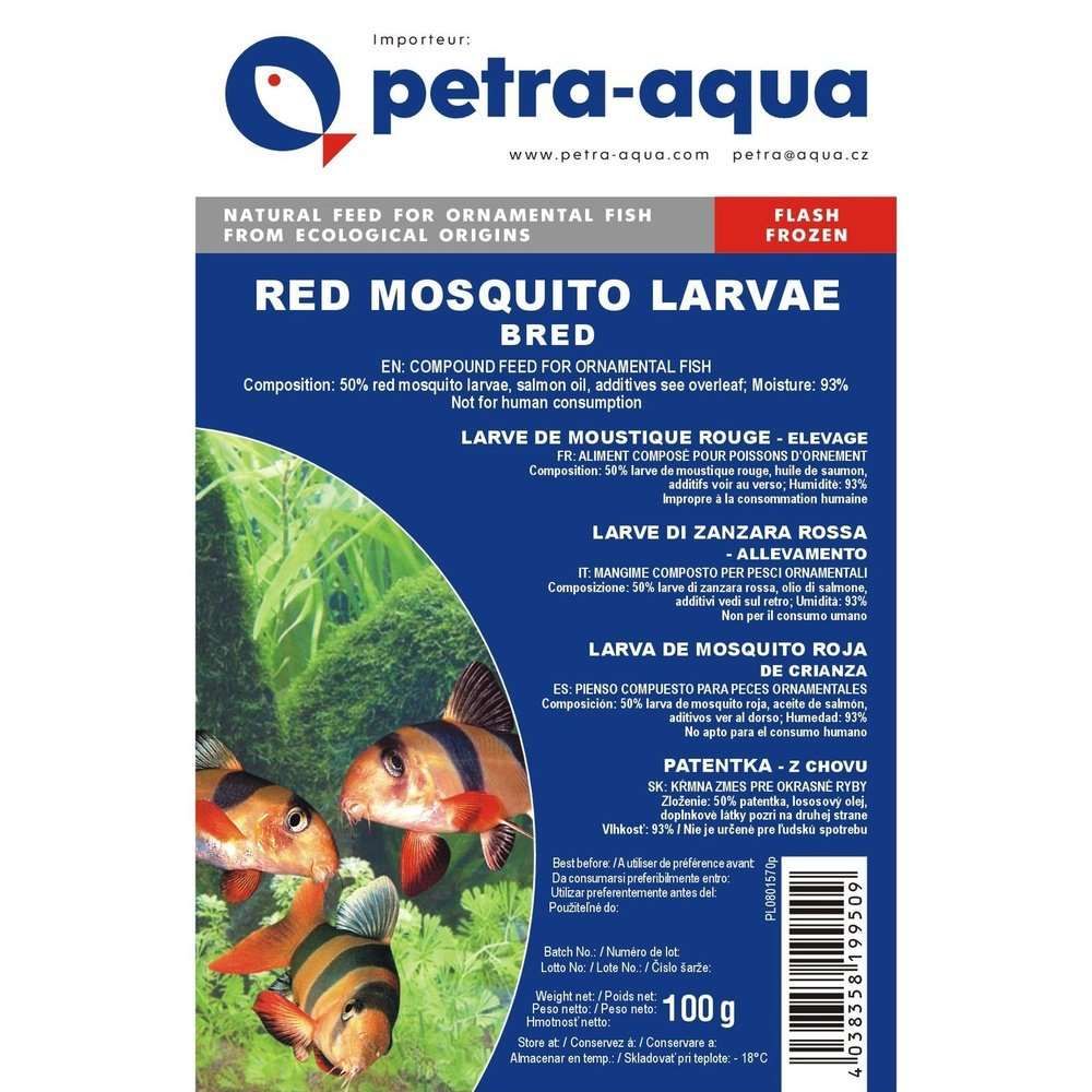 Fagyasztott eledel díszhalaknak, RED MOSQUITO LARVAE BRED blister 100 g
