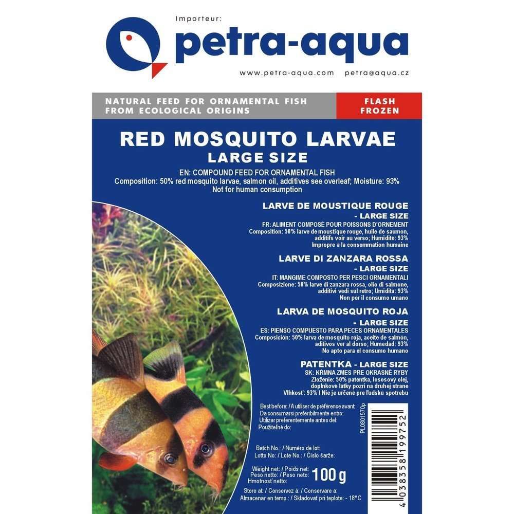 Fagyasztott eledel díszhalaknak RED MOSQUITO LARVAE, LARGE SIZE, blister 100 g