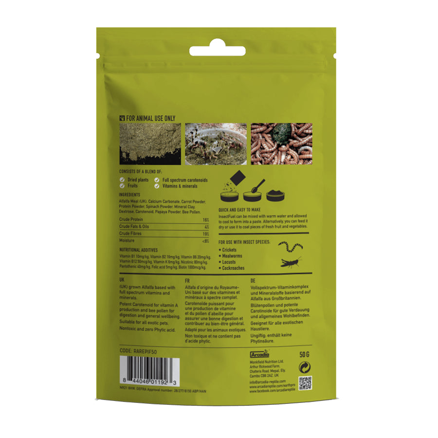 Rovareledel, Arcadia EarthPro InsectFuel, 50 g