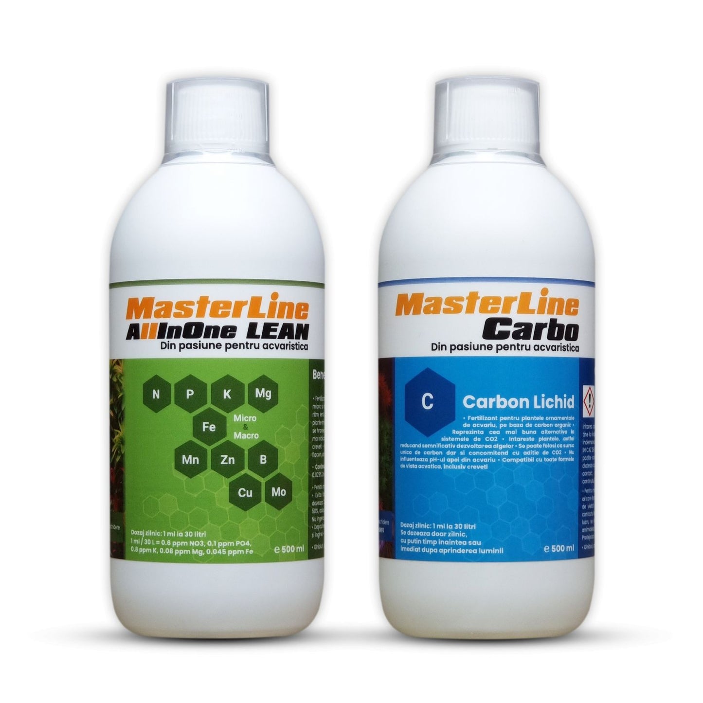 Akváriumi növényi műtrágya csomag MasterLine All in One Lean + MasterLine Carbo 500 ml