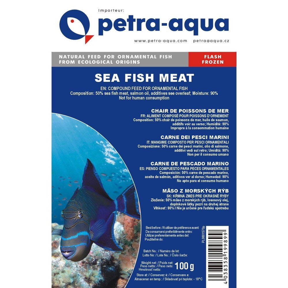 Hrana congelata pentru pesti ornamentali, SEA FISH MEAT, blister 100 g