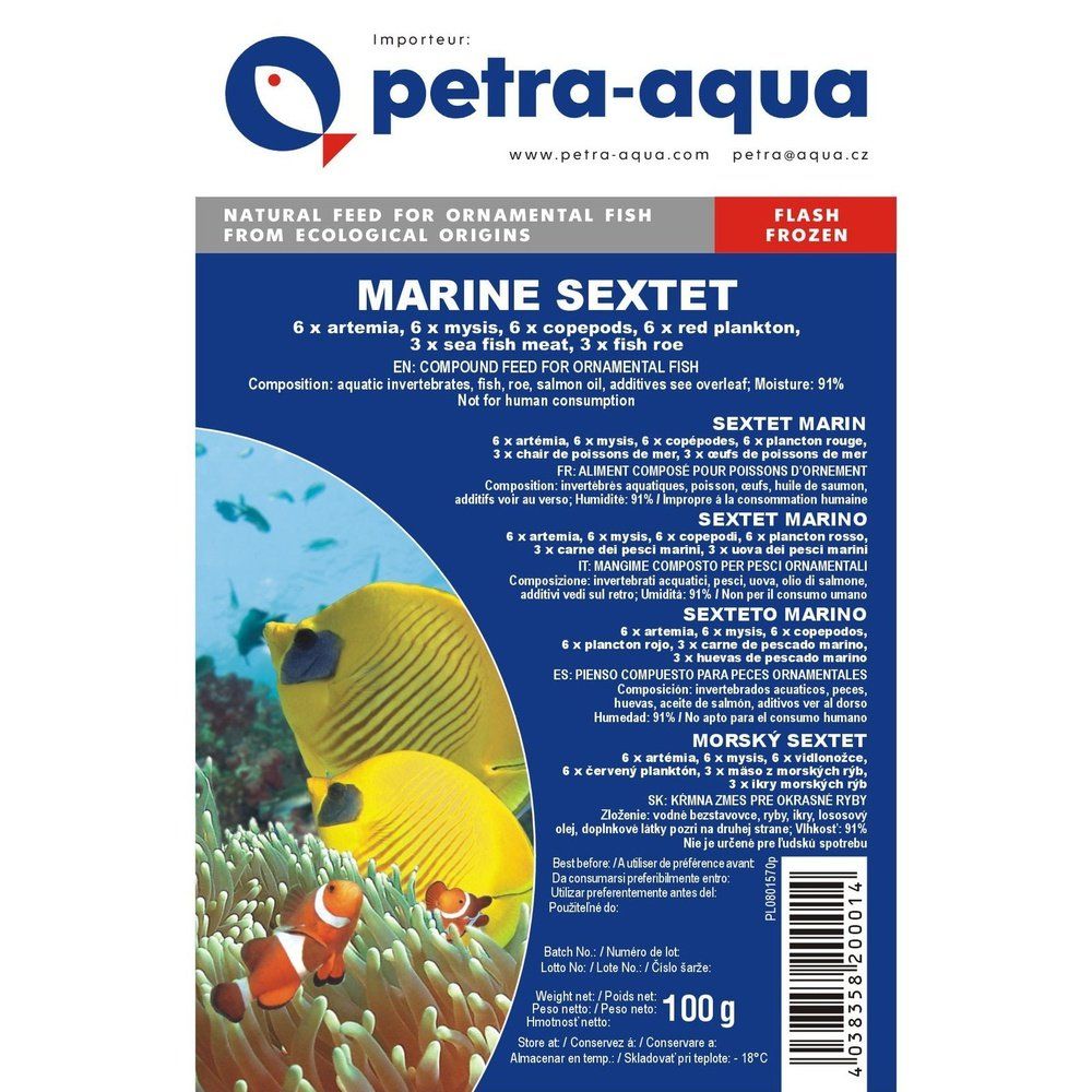 Hrana congelata pentru pesti ornamentali, SEXTET MARINE, blister 100 g