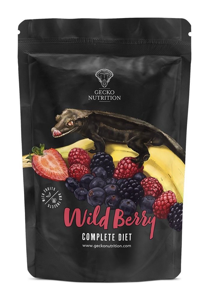 Por állagú gekkóknak való eledel, Gecko Nutrition, bogyós ízű, újrazárható zacskó, 50 g 