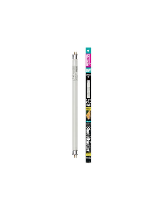 Neon terrárium fán élő fajoknak, Arcadia ShadeDweller UV lámpa, 2,4% UV-B, 8W, fán élő fajoknak