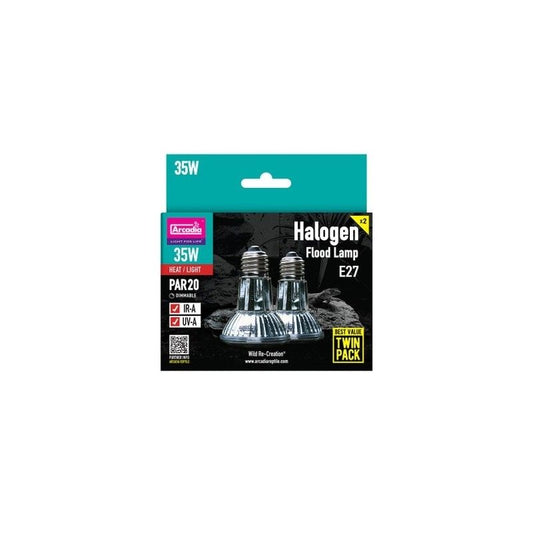 Halogén terráriumi lámpa, Arcadia Mini Halogen Basking Spot, 35W, Dupla csomag