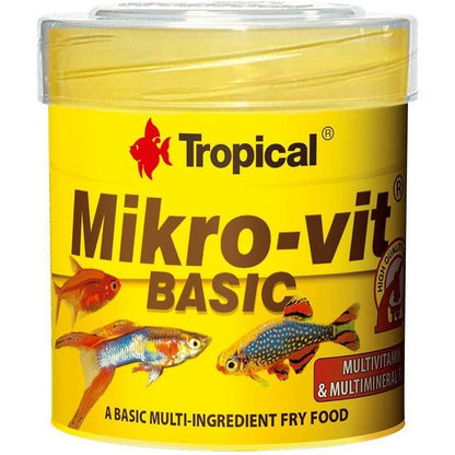 Táplálék por formájában kis halaknak, Tropical Micro-vit Basic, 50ml/32g