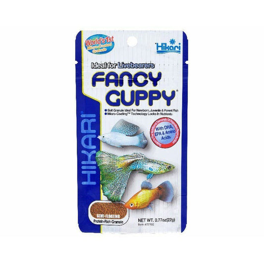 Minigranulált eledel élőhalak számára, Hikari Fancy Guppy, 22g