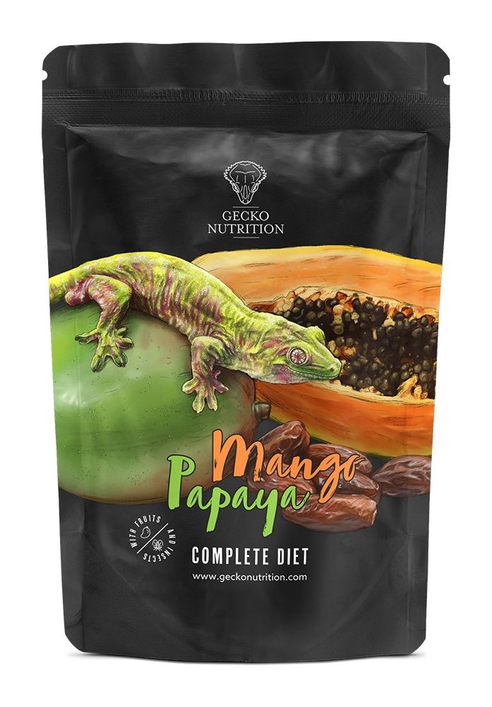 Hrana sub forma de pudra pentru gecko, Gecko Nutrition, aroma mango papaia, plic resigilabil, 50 g