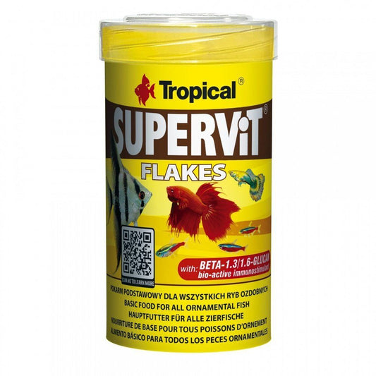 Táplálék pehely formájában mindenevő halaknak, Tropical Supervit Flakes, 20g/100ml