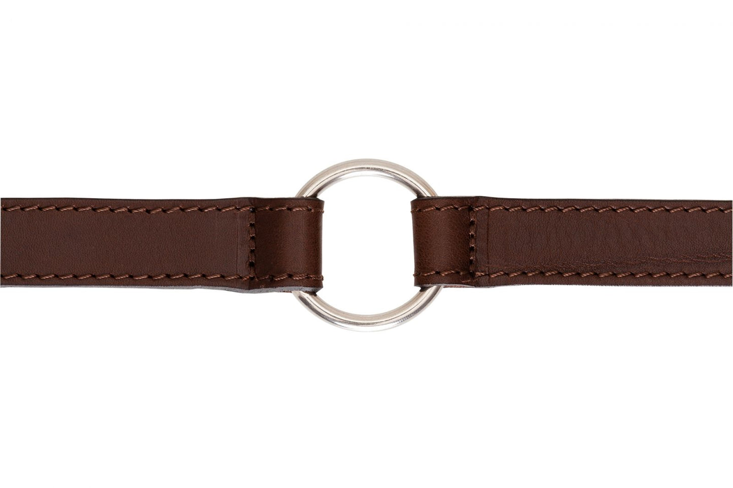 Lesa maro de piele pentru caini, EcoSkin Leas'H 210/2.0 cognac/steel, 210 x 2 cm