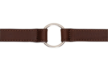 Lesa maro de piele pentru caini, EcoSkin Leas'H 210/2.0 cognac/steel, 210 x 2 cm