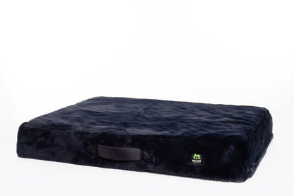 Pat ortopedic din spumă cu memorie pentru câini, MemoFluff 80 charcoal, 80 x 60 x 10 cm, negru