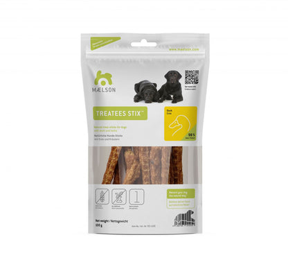 Batoane naturale de ros pentru câini din carne de rata, Treatees Stix 100 Duck, 13 x 2 x 22.5 cm, 100 g