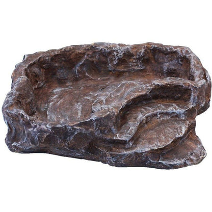 Recipient din rasina pentru hranirea reptilelor, Komodo Terraced Dish Brown (resin) small