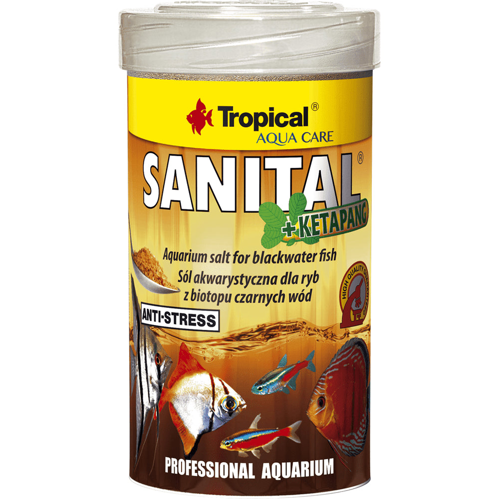 Sare pentru conditionarea acvariilor, Tropical Aqua Care Sanital + Ketapang, 120g