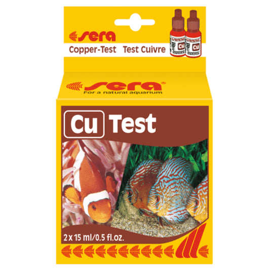 Test pentru monitorizarea nivelului de Cupru din apa dulce si marina, Sera Cu - Test, 2x15ml