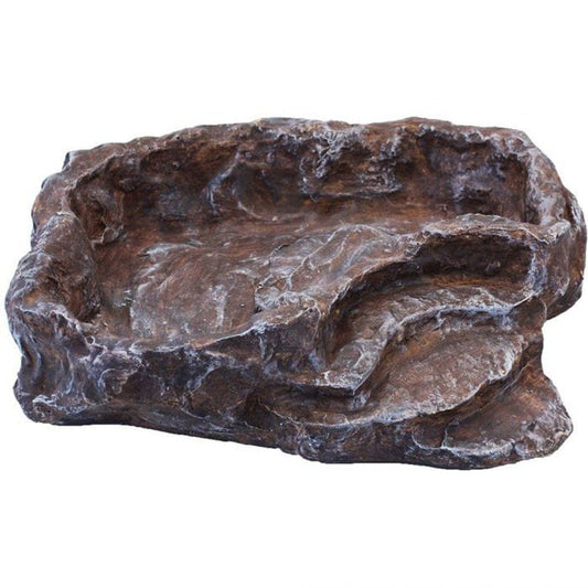 Recipient din rasina pentru hranirea reptilelor, Komodo Terraced Dish Brown (resin)