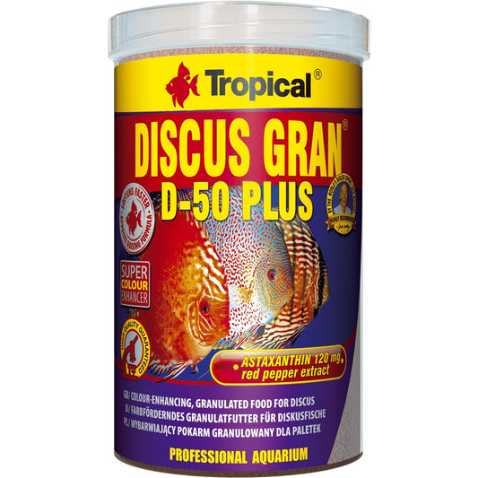 Granulált eledel a halak színének javítására, Tropical Discus Gran D-50 Plus, 110g/250ml