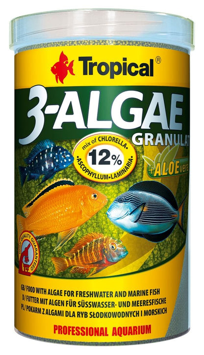 Hrana cu alge pentru pesti de apa dulce si de mare, Tropical 3-Algae Granulat, 250ml / 110g