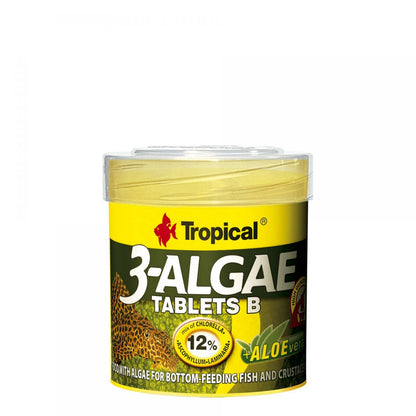 Algaeledel édesvízi és tengeri halaknak Tropical 3-Algae Tablets B, 50ml/36g 