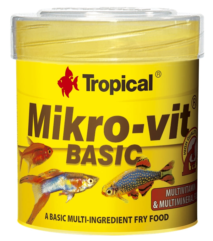 Táplálék por formájában kis halaknak, Tropical Micro-vit Basic, 50ml/32g