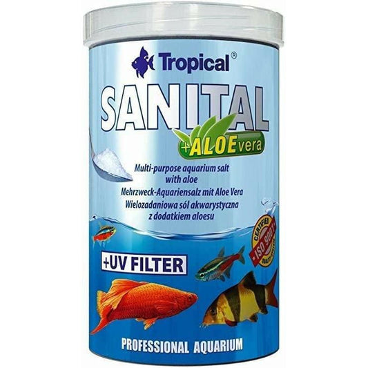 Só akváriumok kondicionálásához, Tropical Sanital + Aloevera, 1000 ml/1,2 kg 