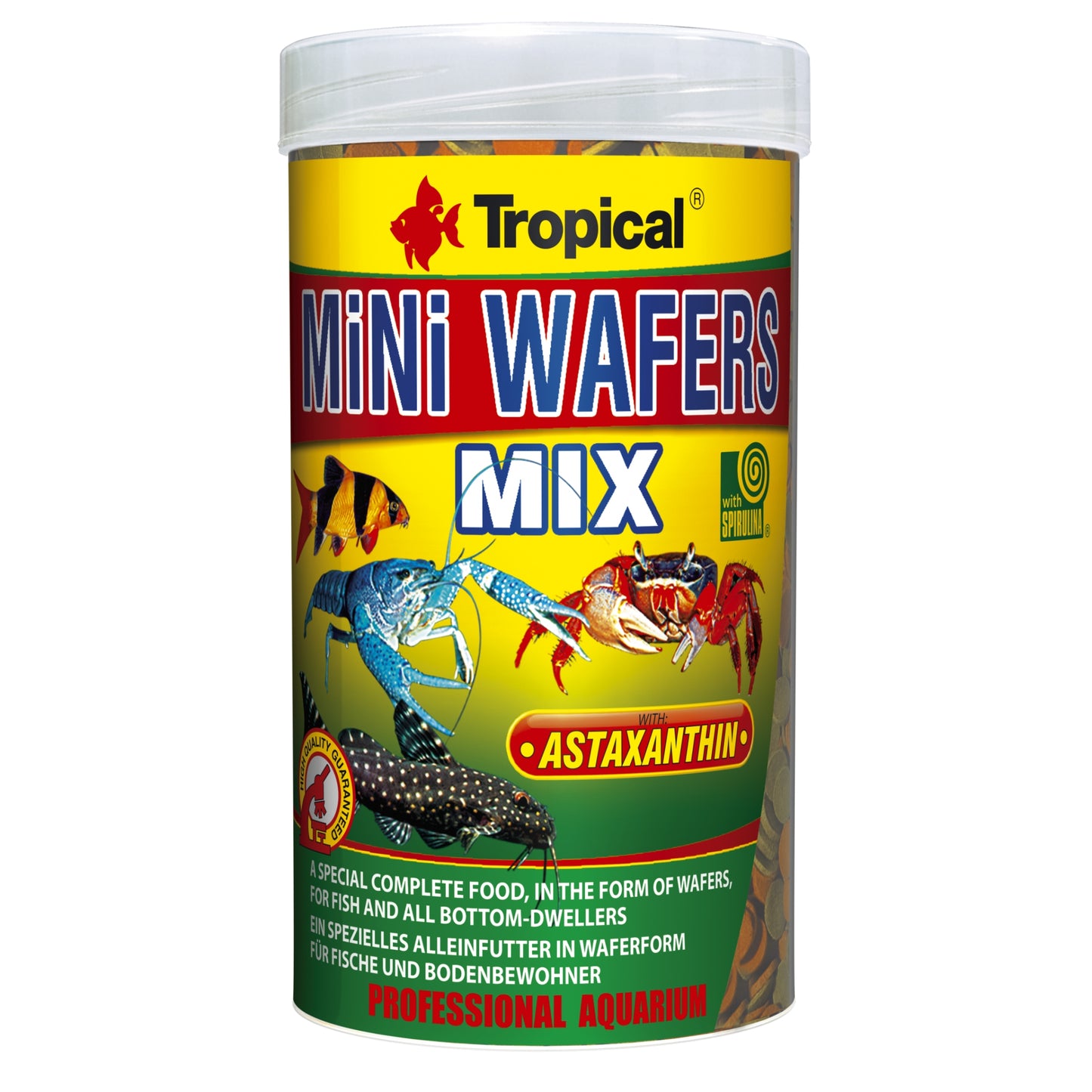 Élelmiszer pellet formájában egészségügyi halak számára, Tropical Mini Wafers Mix, 55 g