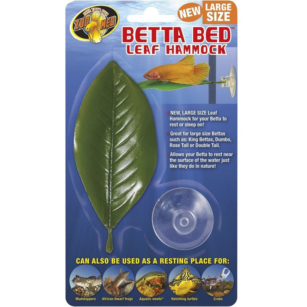 Decor artificial pentru acvariu, ZooMed, Betta Bed Leaf Hammock, L