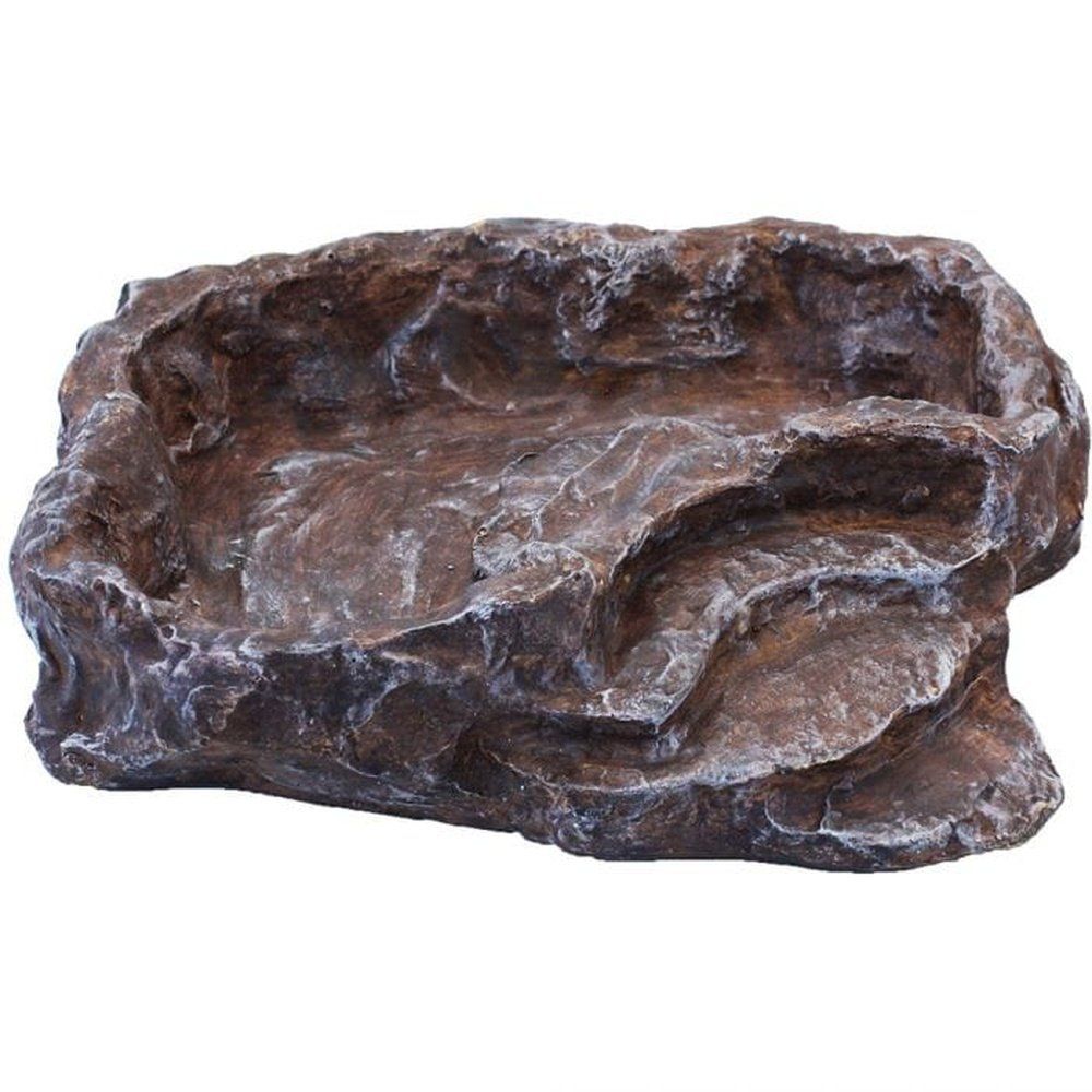 Recipient din rasina pentru hranirea reptilelor, Komodo Terraced Dish Brown (resin)