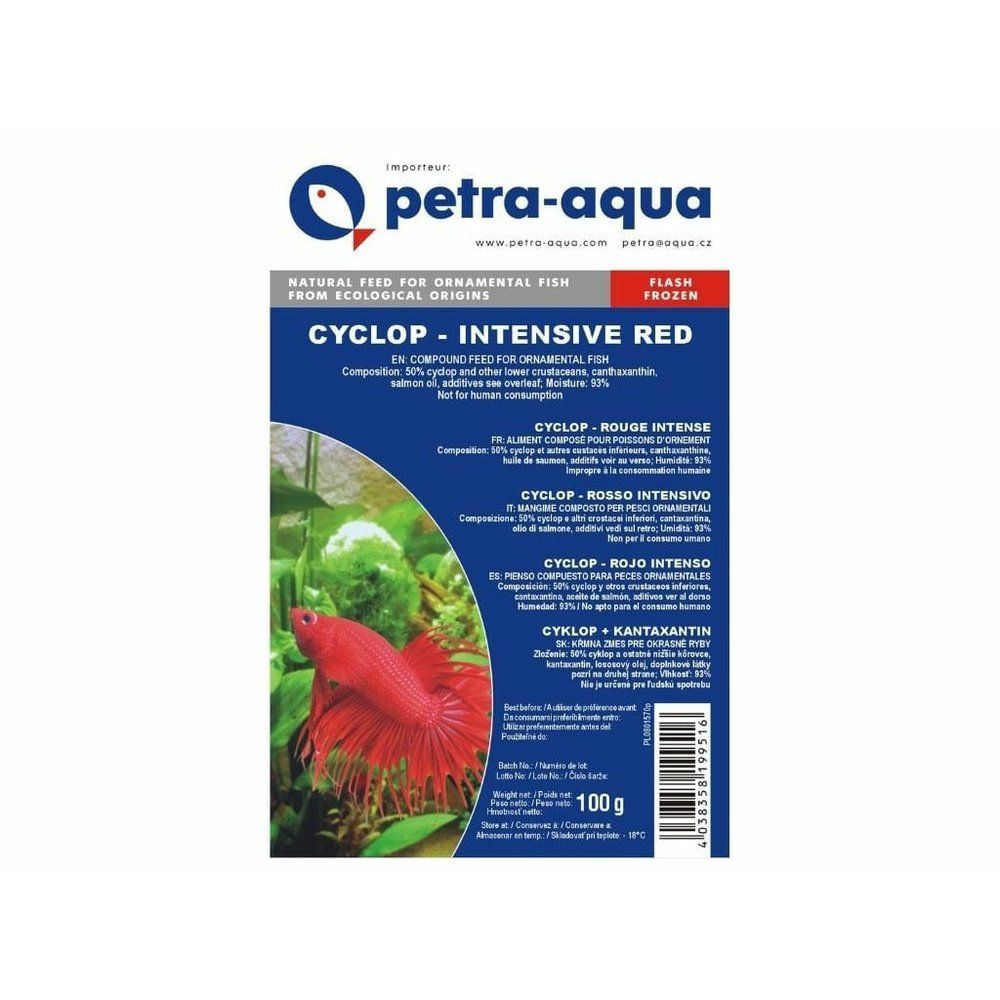 Hrană congelată pentru pești ornamentali, CYCLOPS INTENSIVE RED, blister 100 g