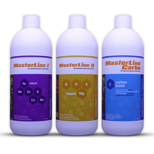 Pachet fertilizanți plante de acvariu MasterLine I + MasterLine II + MasterLine Carbo