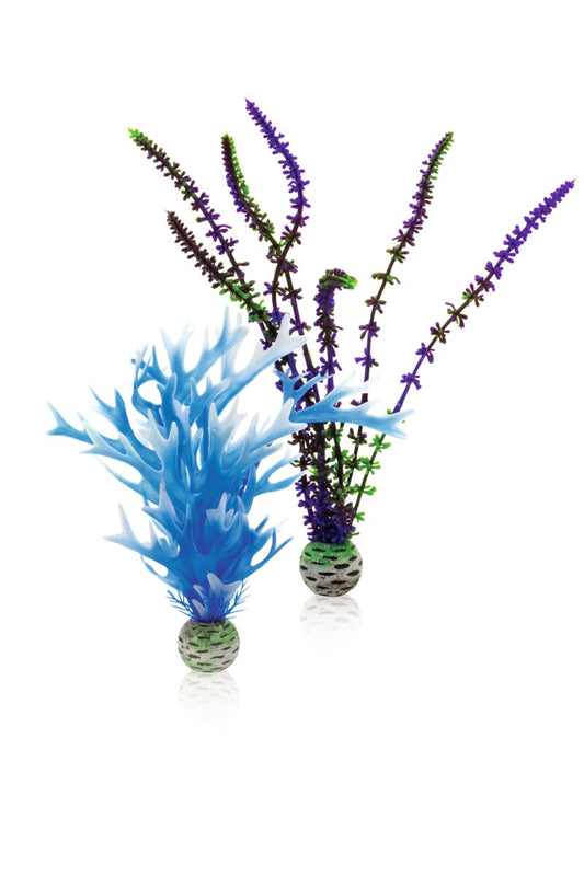 Mesterséges dekor készlet 2 kék és lila növényből, Oase biOrb Plant set blue and purple, M