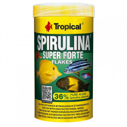 Élelmiszer pelyhek formájában spirulinával, Tropical Super Forte Flakes, 50g/250ml