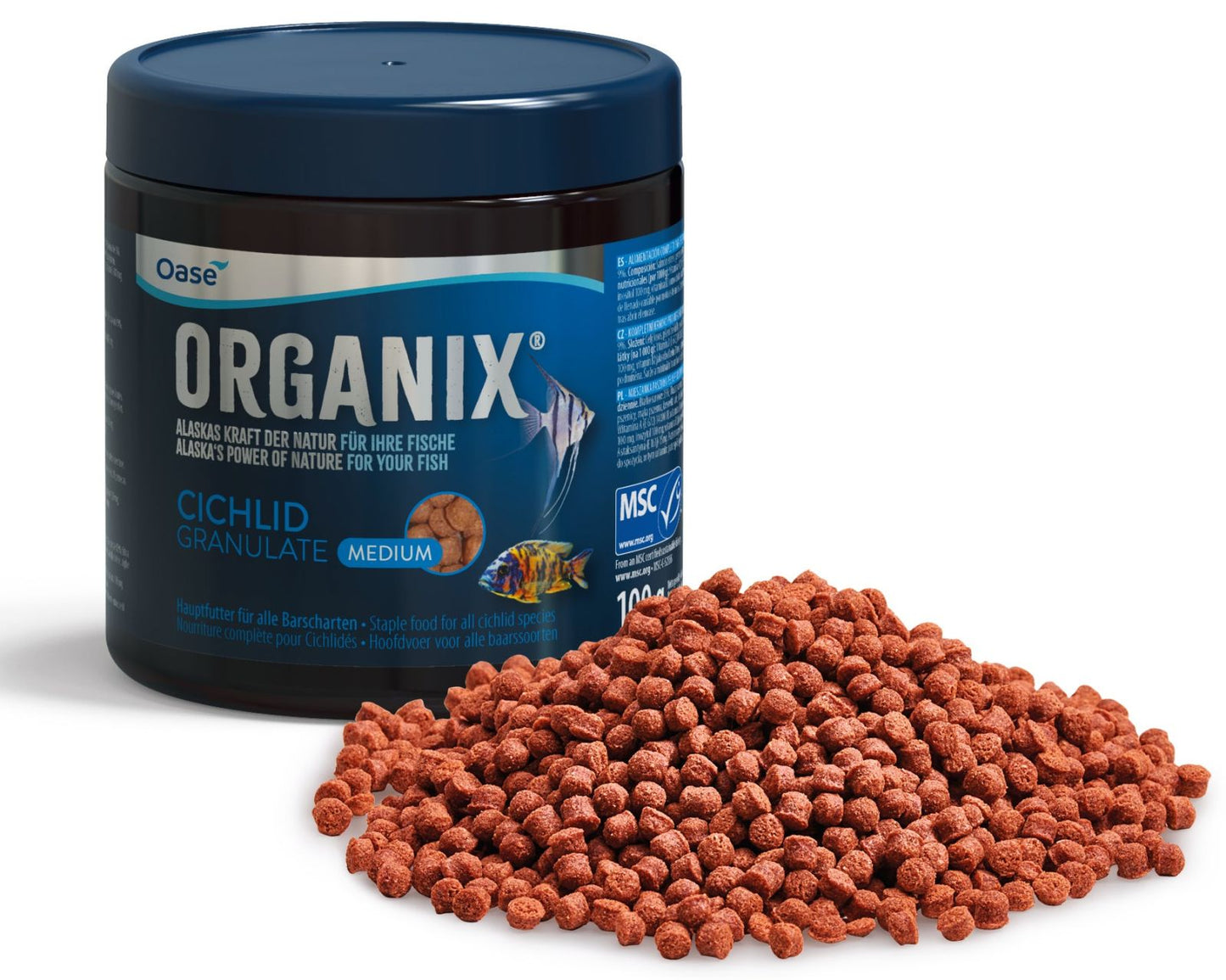 Granulált eledel sügérnek, Bones, Organix Cichlid Granulate medium, 100g/250ml