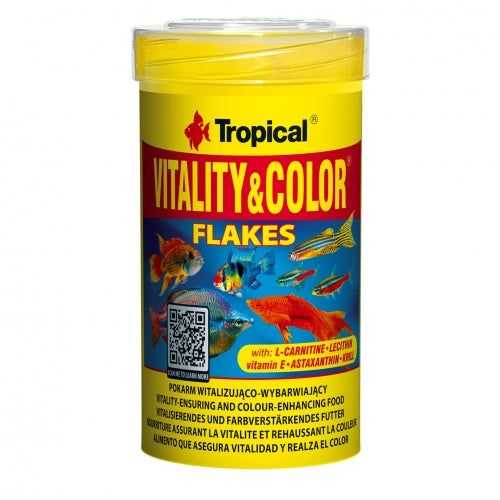 Hrana sub forma de fulgi pentru intensificarea culorii, Tropical Vitality & Color Flakes, 20 g/100 ml