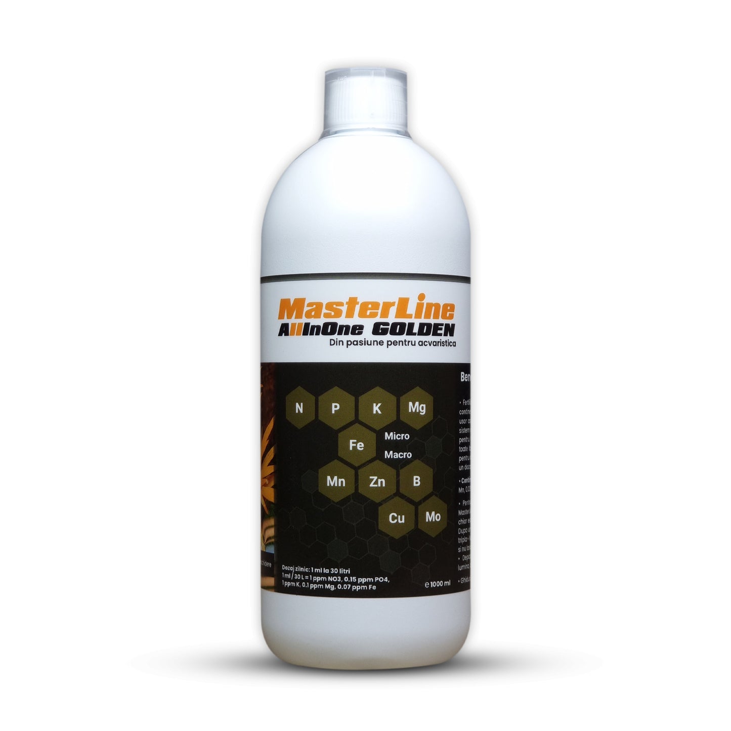 Fertilizant Masterline All In One Golden 1000 ml pentru plantele din acvariu