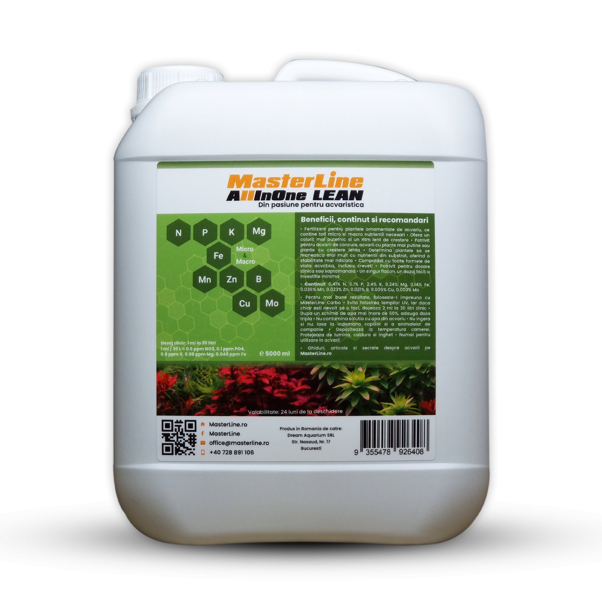 Fertilizant pentru plante acvatice, MasterLine All In One Soil/Lean 5000 ml